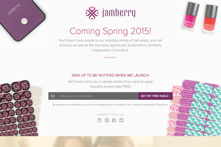 Jamberry AU/NZ Intrest Landing Page Design